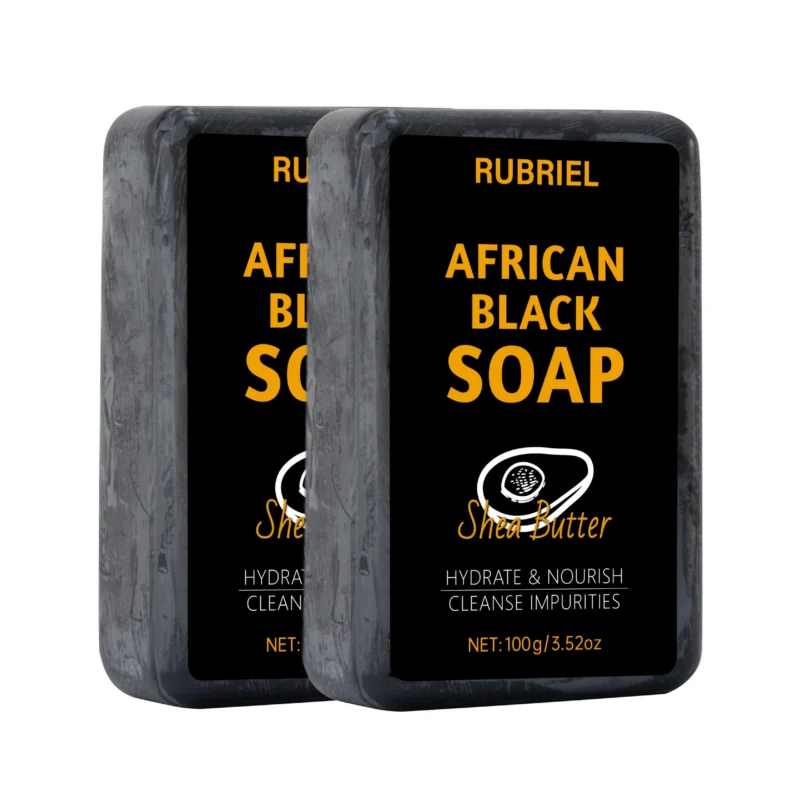 african-black-soap-charcoal-cleansing-bar-rubriel-sau-bmt39xw7-1 African Black Soap Bar 100g Deep Cleansing Charcoal Face Wash for Blackheads & Acne with Shea Butter & Tea Tree Oil