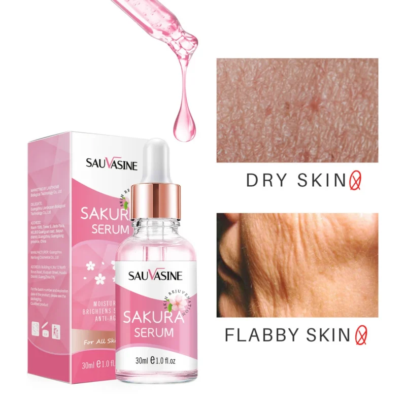 sakura-serum-30ml-hydrating-anti-aging-essence-sau-gxhfdm75-1 SAUVASINE Sakura Serum 30ml bottle with dropper for intense hydration and anti-aging benefits