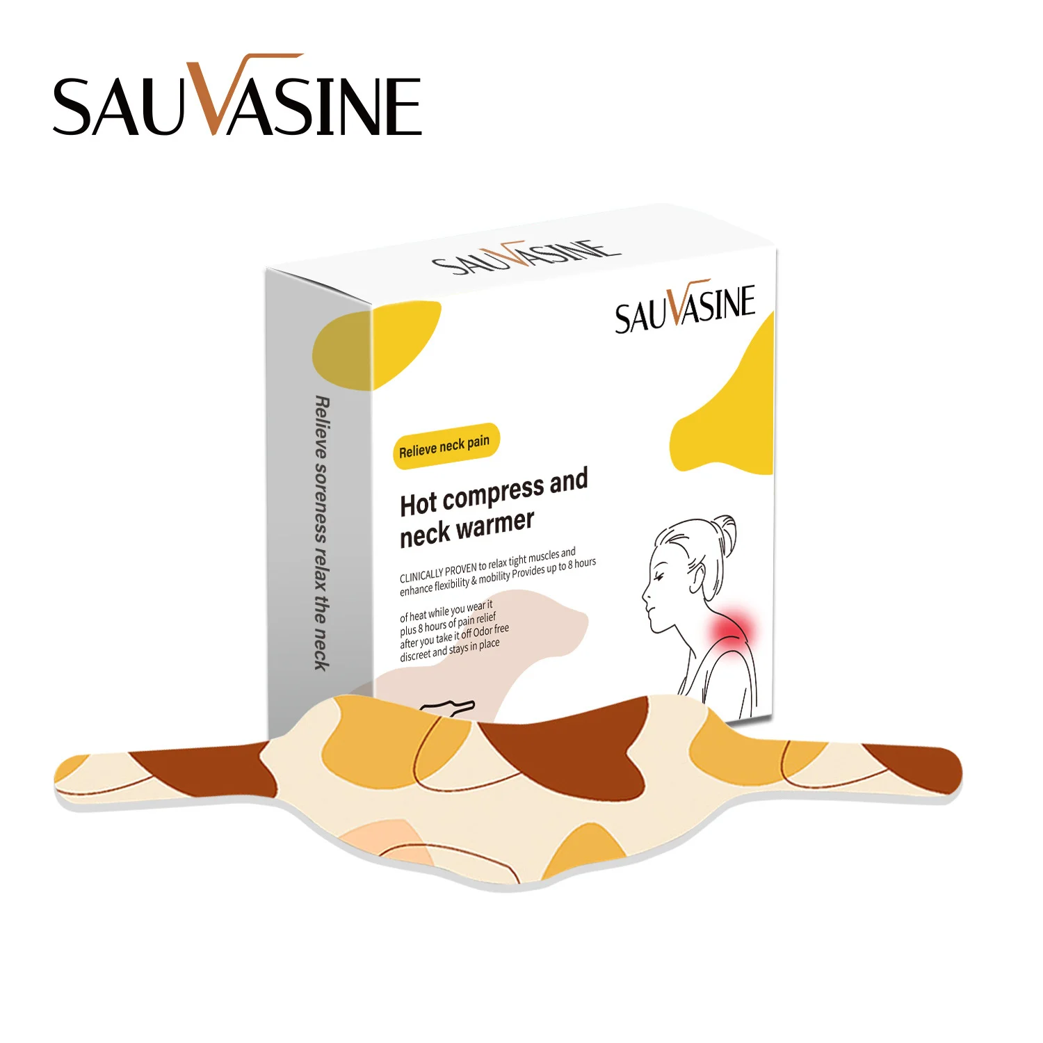sauvasine-neck-warmer-patch-pain-relief-sau-bbt7gw33-desc-1 Neck Warmer Patch for Pain Relief SAUVASINE 8-Hour Self-Heating Hot Compress