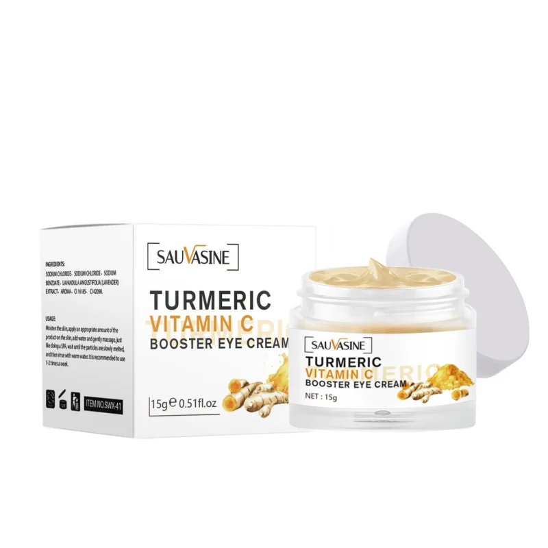 Turmeric Vitamin C Eye Cream for Dark Circles and Puffiness - SAUVASINE Brightening Anti-Aging Under Eye Treatment